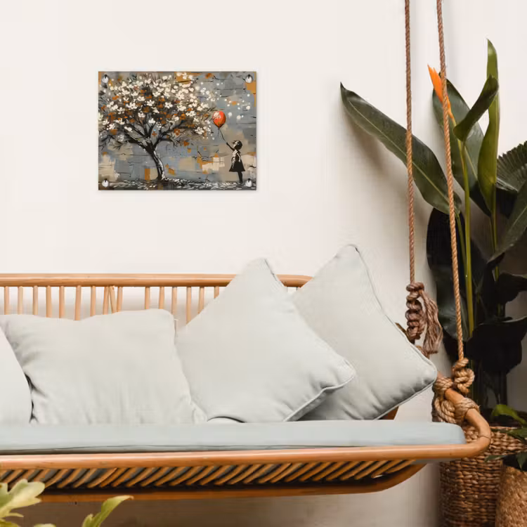 Boom - Graffiti - Banksy Style - Balloon Girl tuinposter los doek klein -sfeer7