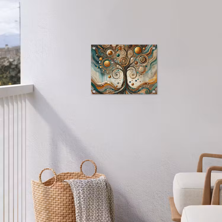 Levensboom - Boom - Abstract - Modern tuinposter los doek klein -sfeer8