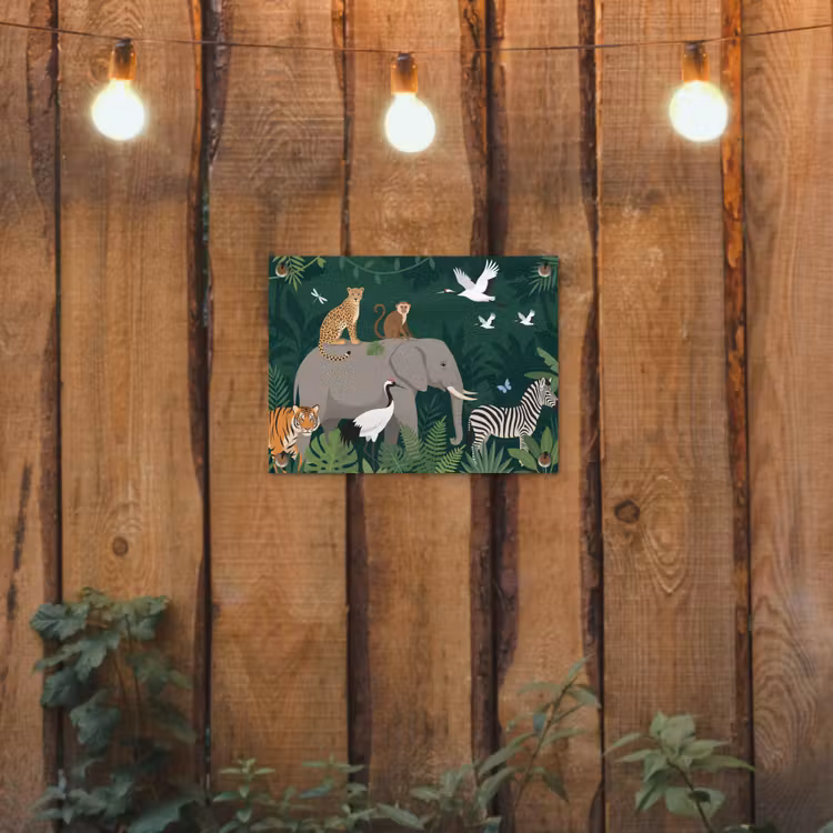 Tropisch - Jungle - Groen tuinposter los doek klein -sfeer1