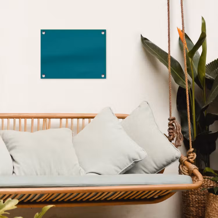 Tropical - Peacock - Blauw tuinposter los doek klein 239 -sfeer7