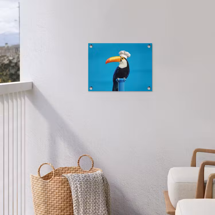 Tucan - Sokkel - Vogel - Koksmuts tuinposter los doek klein -sfeer8