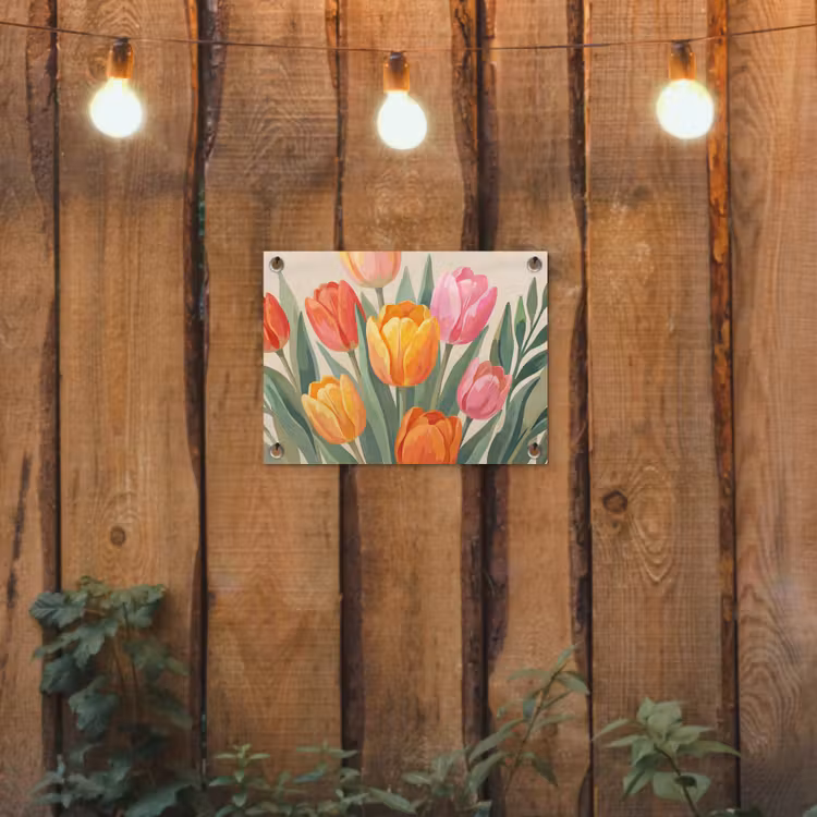 Tulpen - Abstract - Kleurrijk tuinposter los doek klein -sfeer1