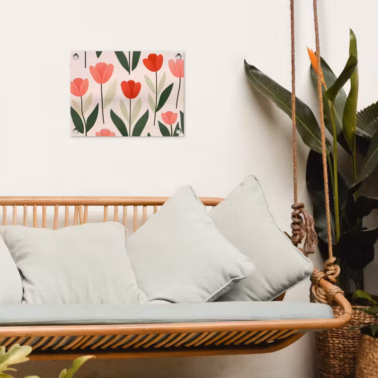 Tulpen - Modern - Roze tuinposter los doek klein -sfeer7