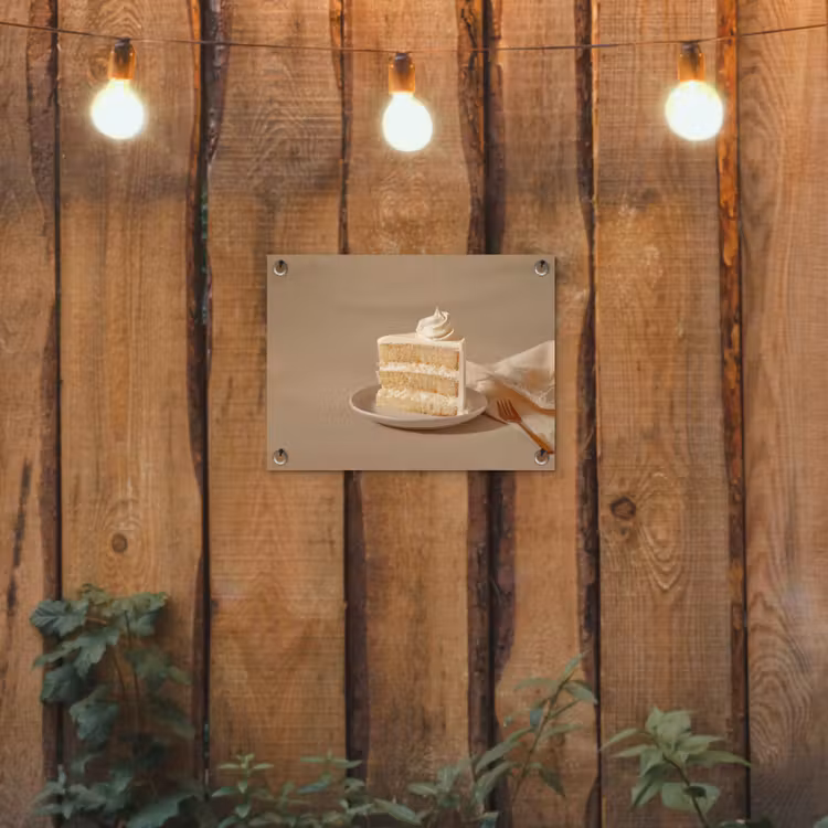 Vanilletaart - Cake - Romig tuinposter los doek klein -sfeer1