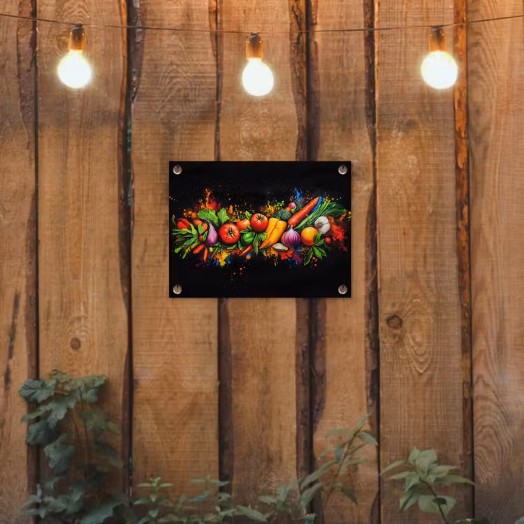 Groente - Eten - Kruiden - Graffiti - Koken tuinposter los doek klein -sfeer1