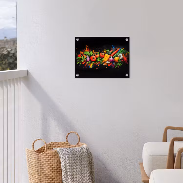 Groente - Eten - Kruiden - Graffiti - Koken tuinposter los doek klein -sfeer8