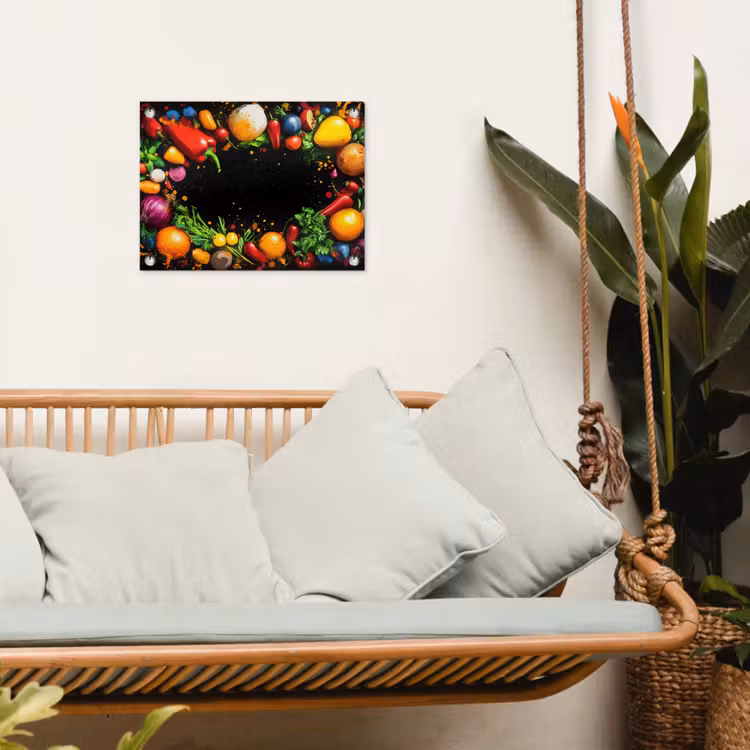 Groente - Graffiti - Kleurrijk - Koken - Abstract tuinposter los doek klein -sfeer7
