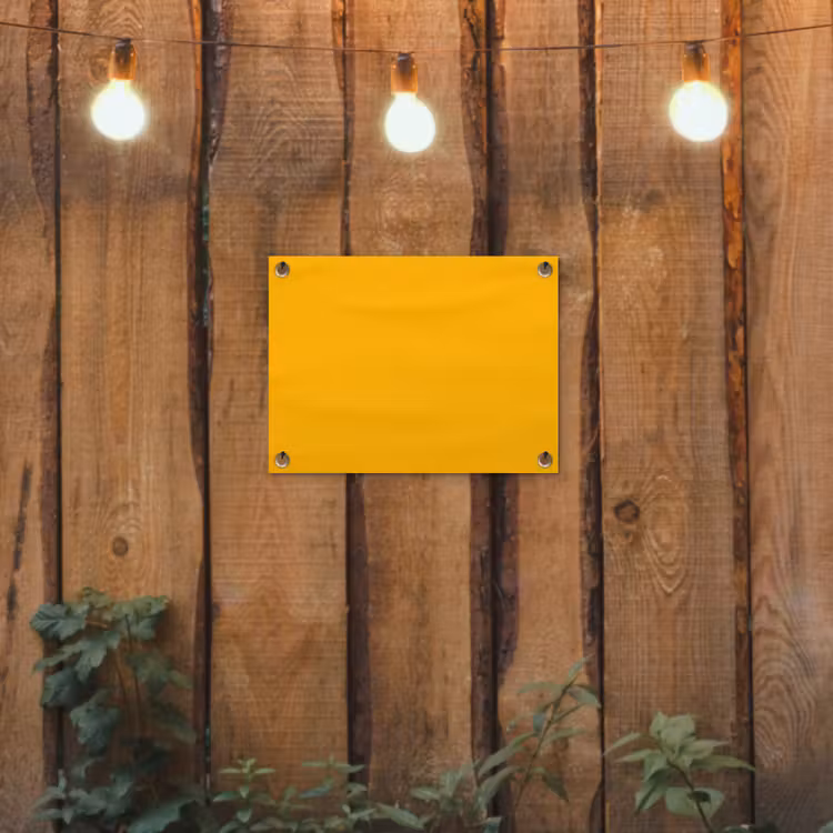 Vivid - Amber - Geel tuinposter los doek klein 239 -sfeer1