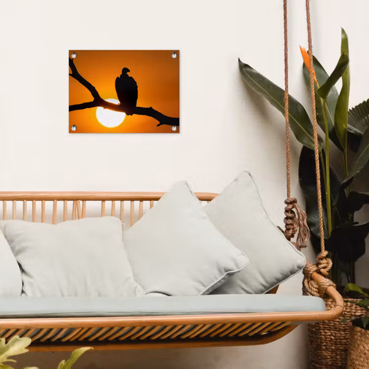 Gier - Tak - Zon - Oranje tuinposter los doek klein -sfeer7