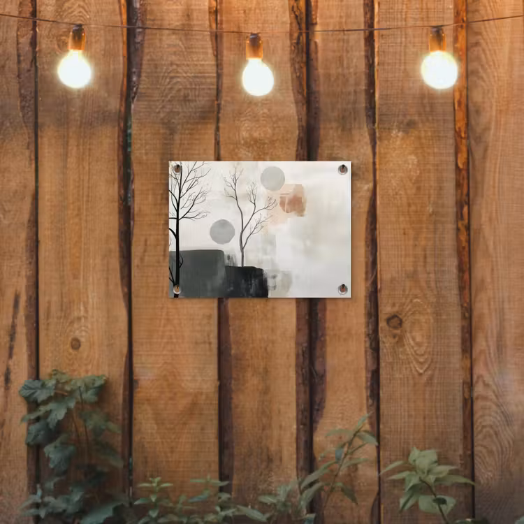 Wabi sabi - Beige - Plant tuinposter los doek klein -sfeer1