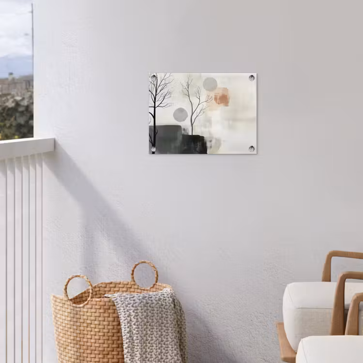 Wabi sabi - Beige - Plant tuinposter los doek klein -sfeer8