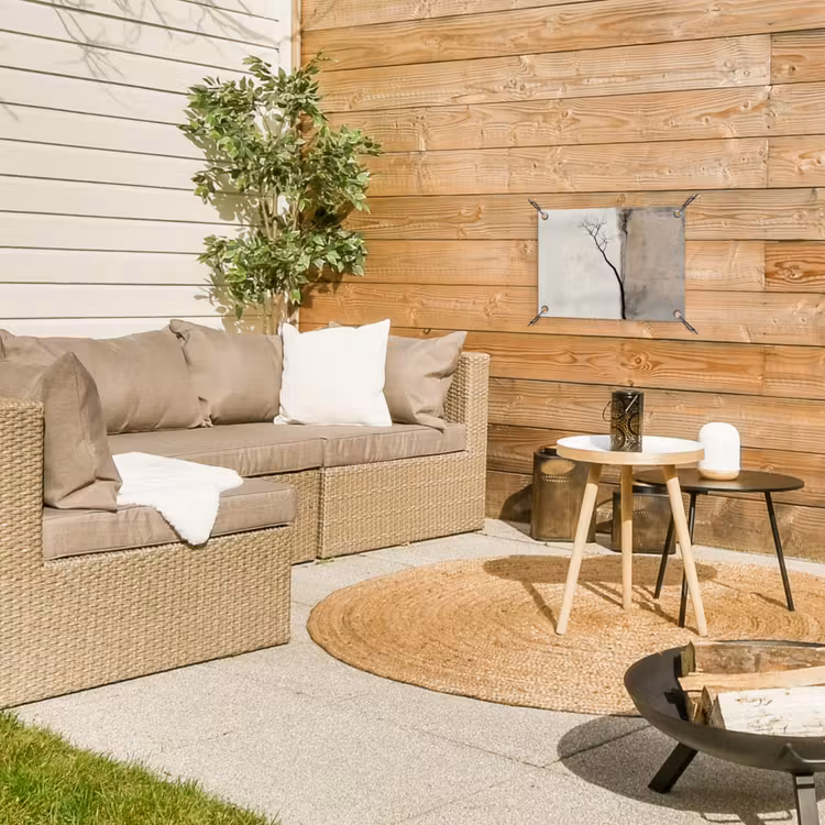 Wabi sabi - Plant - Beige tuinposter los doek klein -sfeer4