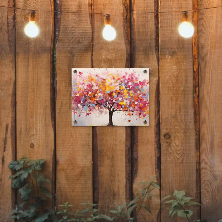 Aquarel - Boom - Kunst - Abstract tuinposter los doek klein -sfeer1
