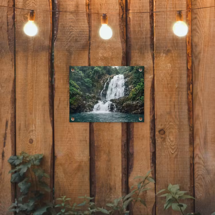 Waterfall - Forest - Nature - Greenkhgyguyg tuinposter los doek klein -sfeer1