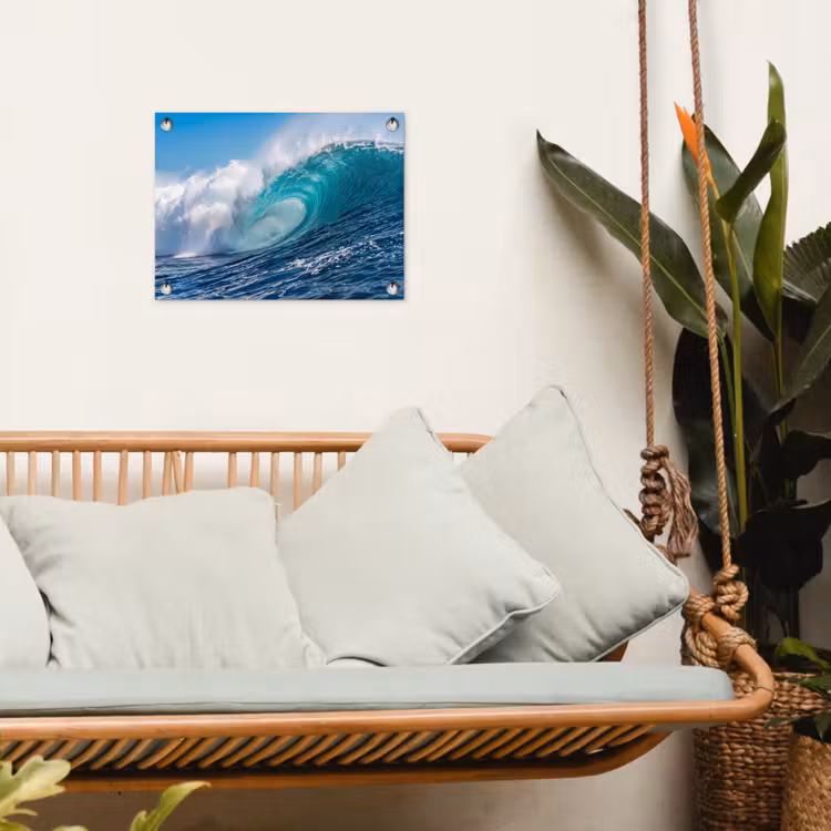 Golf - Oceaan - Water - Dynamisch - Blauw tuinposter los doek klein -sfeer7