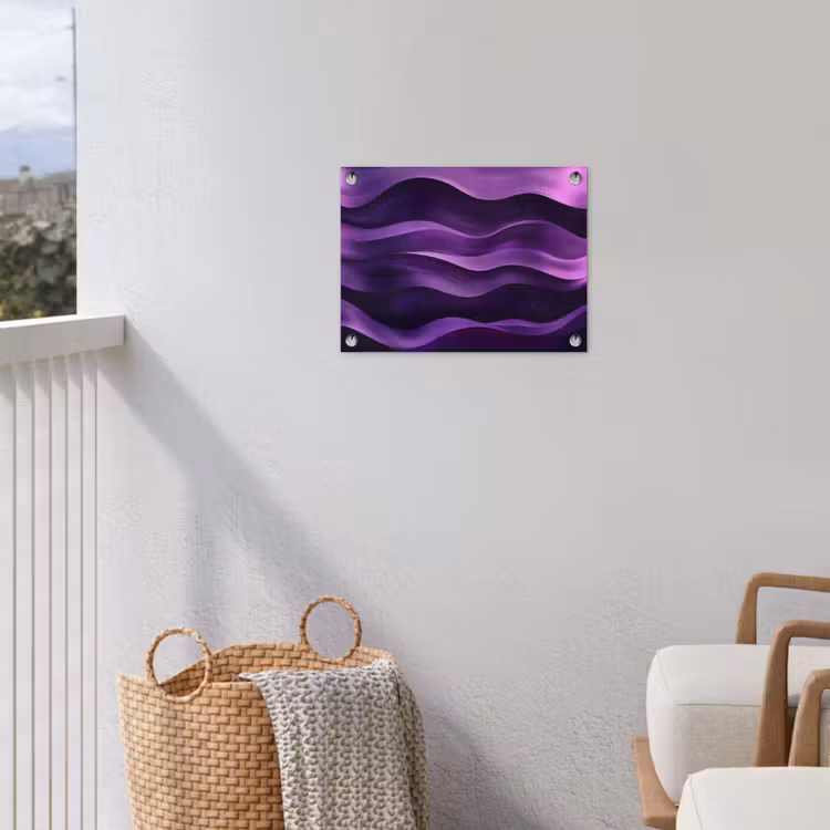Golven - Abstract - Paars tuinposter los doek klein -sfeer8