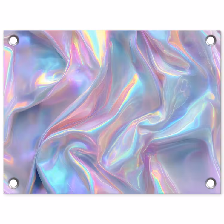 Golvend - Pasteltinten - Glanzend - Stof tuinposter los doek klein -3d