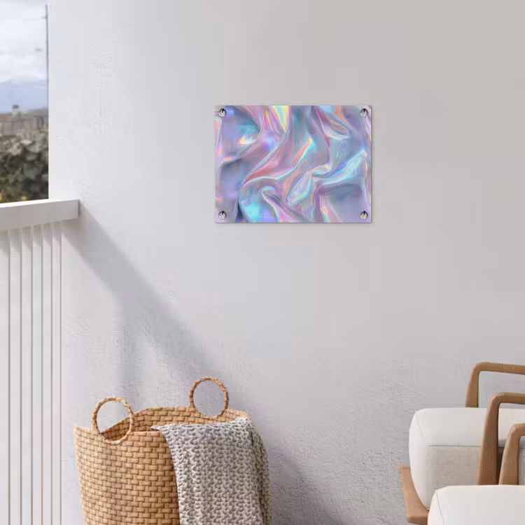 Golvend - Pasteltinten - Glanzend - Stof tuinposter los doek klein -sfeer8