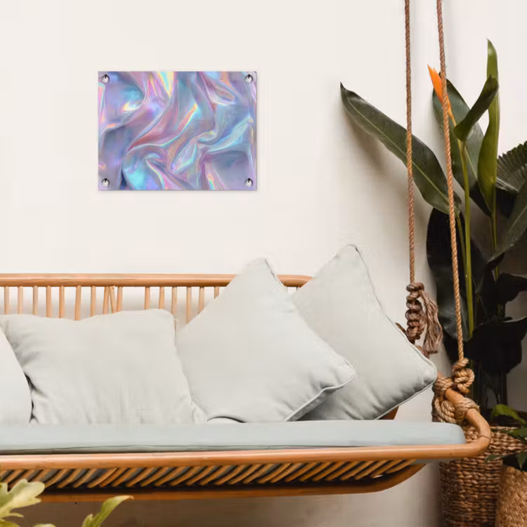 Golvend - Pasteltinten - Glanzend - Stof tuinposter los doek klein -sfeer7