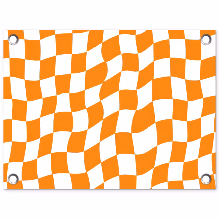 Golvend - Patroon - Oranje tuinposter los doek klein 239 -3d