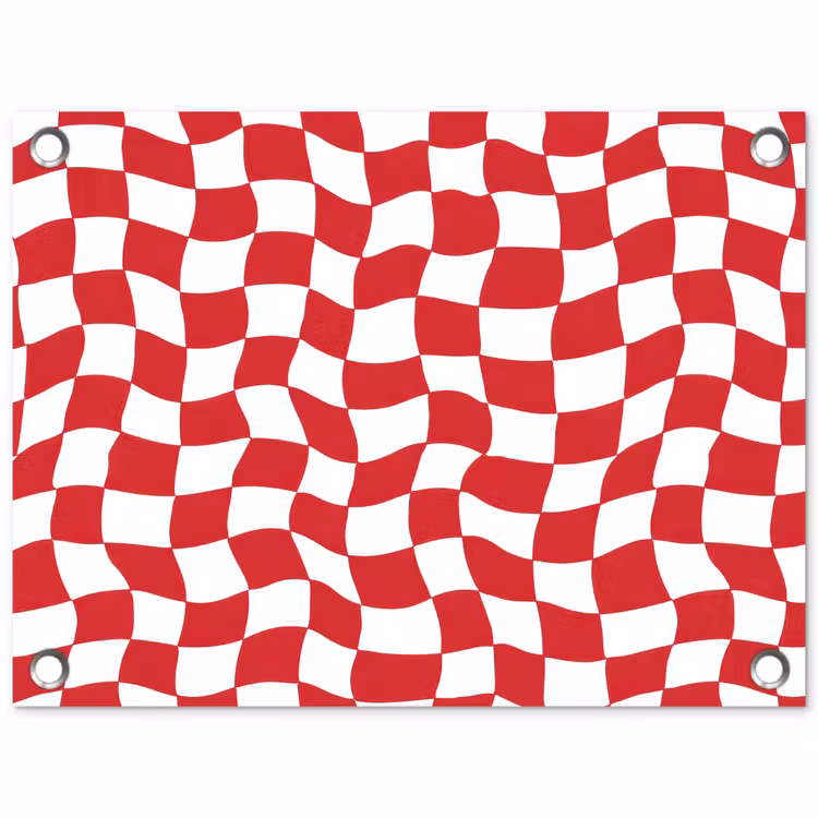Golvend - Patroon - Rood tuinposter los doek klein 239 -3d