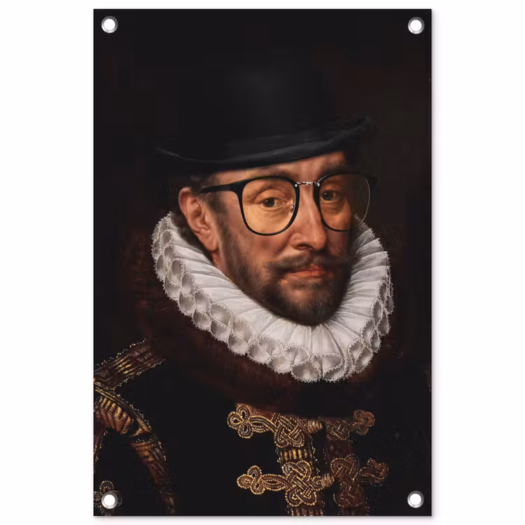 Willem van Oranje - Adriaen Thomasz - Bril tuinposter los doek klein -3d