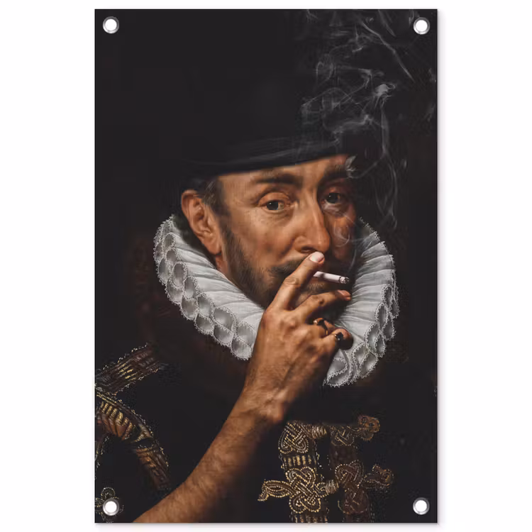 Willem van Oranje - Adriaen Thomasz - Sigaretten tuinposter los doek klein -3d
