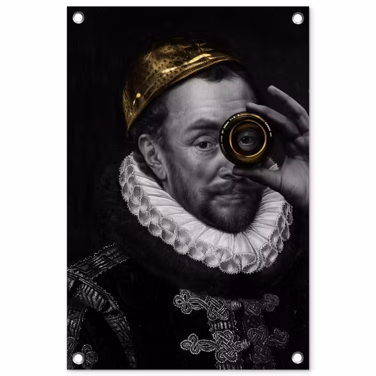 Willem van Oranje - Adriaen Thomasz - Goud - Lens tuinposter los doek klein -3d