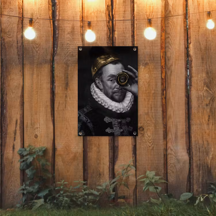 Willem van Oranje - Adriaen Thomasz - Goud - Lens tuinposter los doek klein -sfeer1