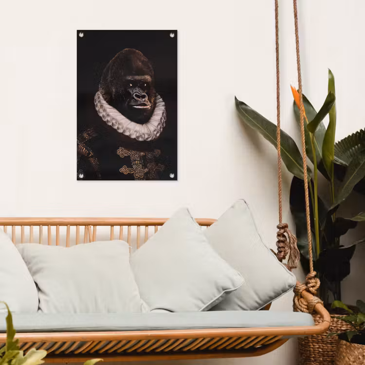 Willem van Oranje - Adriaen Thomasz - Aap tuinposter los doek klein -sfeer7