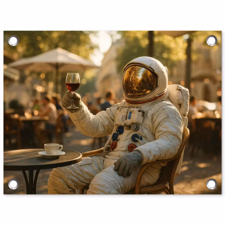 Wijn - Rood - Terras - Koffie tuinposter los doek klein -3d