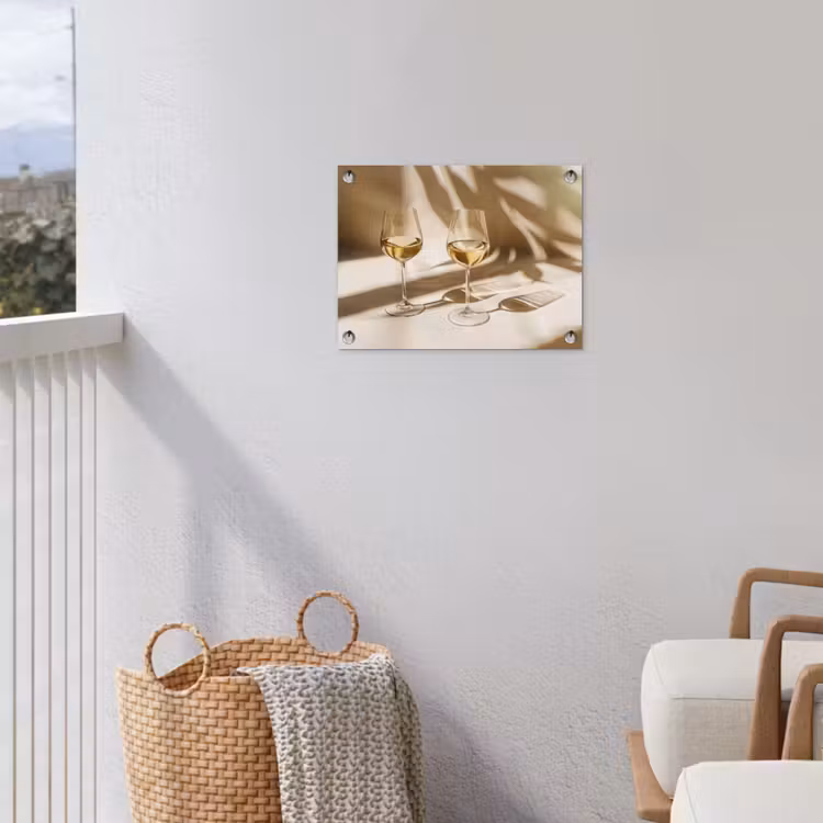 Wijn - Wijnglazen - Wit tuinposter los doek klein -sfeer8