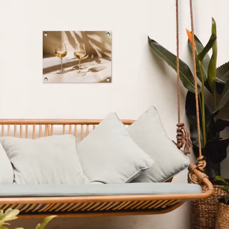 Wijn - Wijnglazen - Wit tuinposter los doek klein -sfeer7