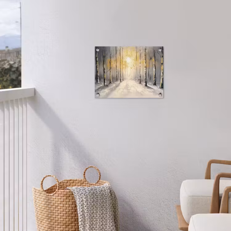 Winter - Abstract - Sneeuw - Natuur - Zon tuinposter los doek klein -sfeer8
