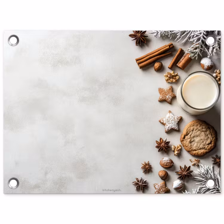Winter - Kerst - Specerijen - Wit tuinposter los doek klein -3d