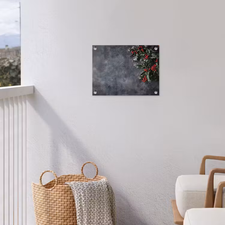 Winter - Hulst - Kerst - Beton tuinposter los doek klein -sfeer8