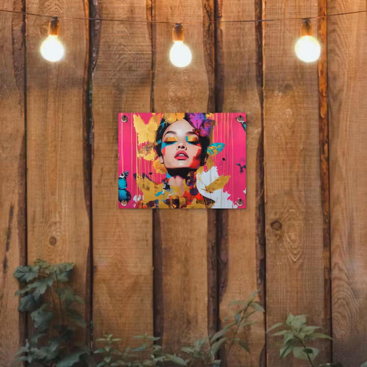 Vrouw - Abstract - Kleurrijk tuinposter los doek klein -sfeer1