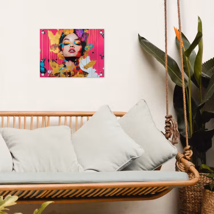 Vrouw - Abstract - Kleurrijk tuinposter los doek klein -sfeer7