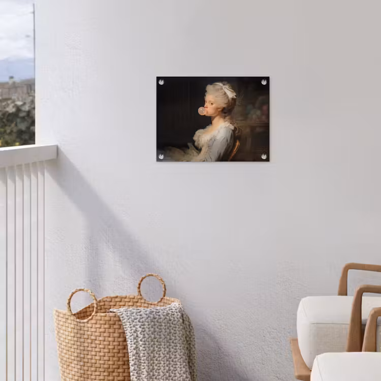 Vrouw - Barokjurk - Kauwgom tuinposter los doek klein -sfeer8