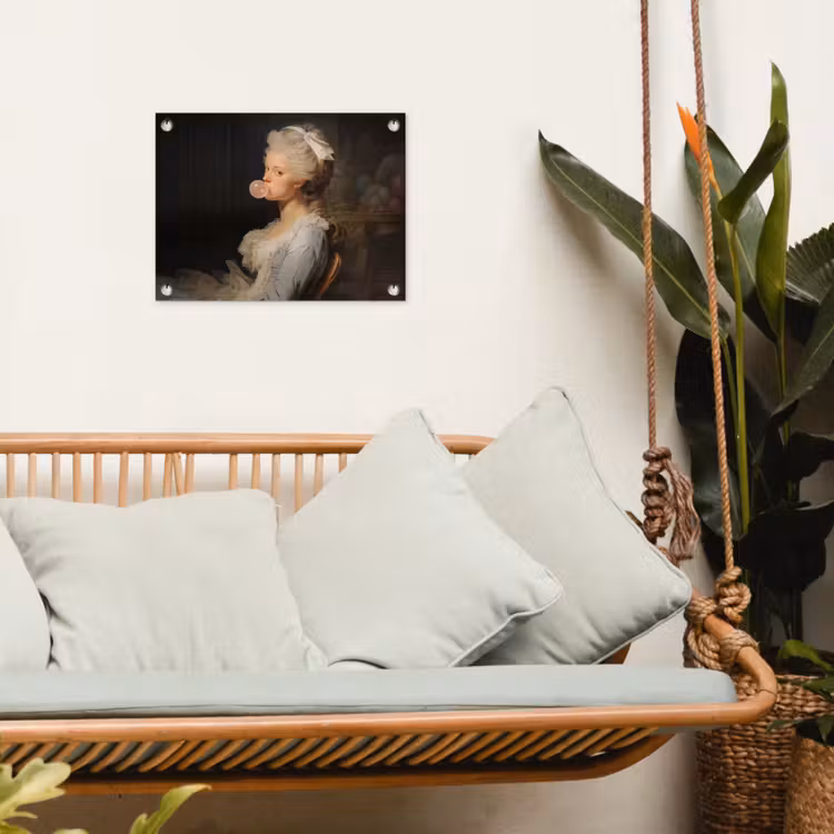 Vrouw - Barokjurk - Kauwgom tuinposter los doek klein -sfeer7