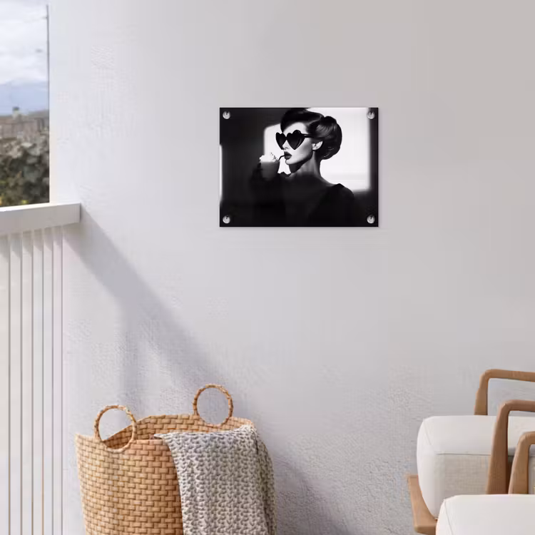 Vrouw - Zwart - Hart tuinposter los doek klein -sfeer8