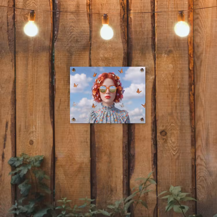 Vrouw - Bloemen - Zomer - Portret - Kleurrijk tuinposter los doek klein -sfeer1