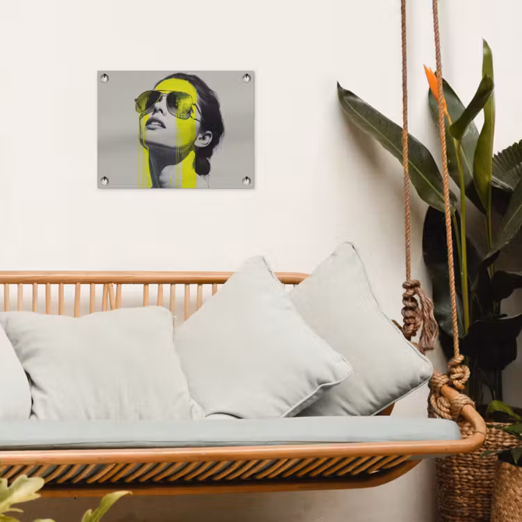 Vrouw - Bril - Verf tuinposter los doek klein -sfeer7