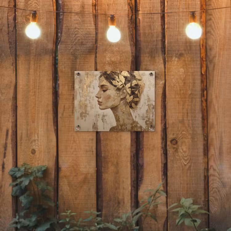 Vrouw - Goud - Abstract - Textuur tuinposter los doek klein -sfeer1