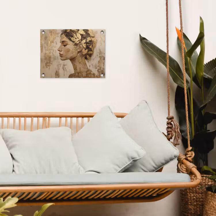 Vrouw - Goud - Abstract - Textuur tuinposter los doek klein -sfeer7