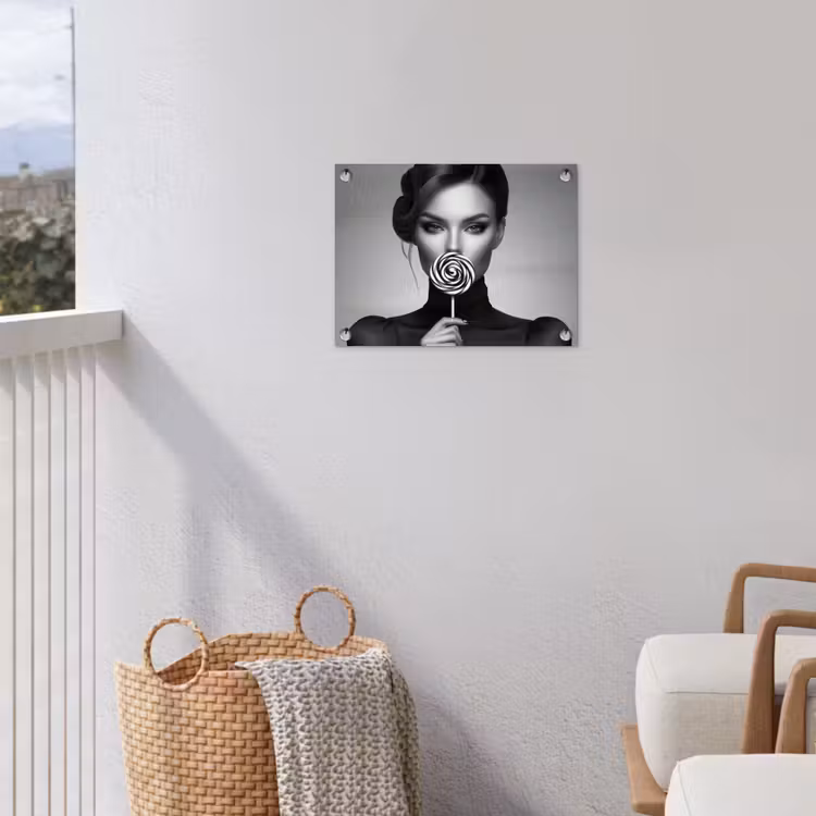 Vrouw - Lolly - Zwart tuinposter los doek klein -sfeer8