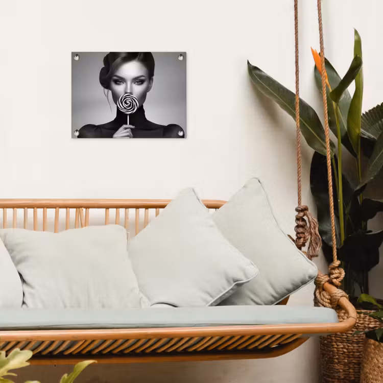 Vrouw - Lolly - Zwart tuinposter los doek klein -sfeer7