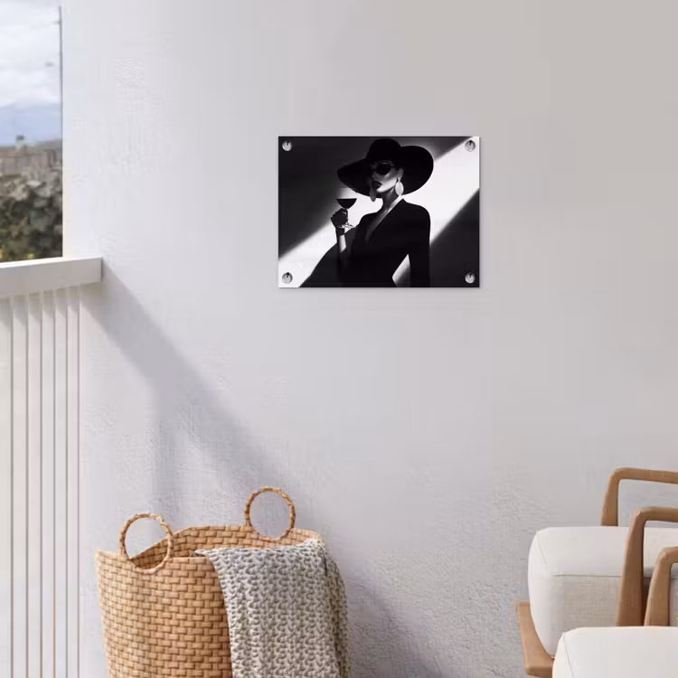 Vrouw - Wijn - Chic tuinposter los doek klein -sfeer8