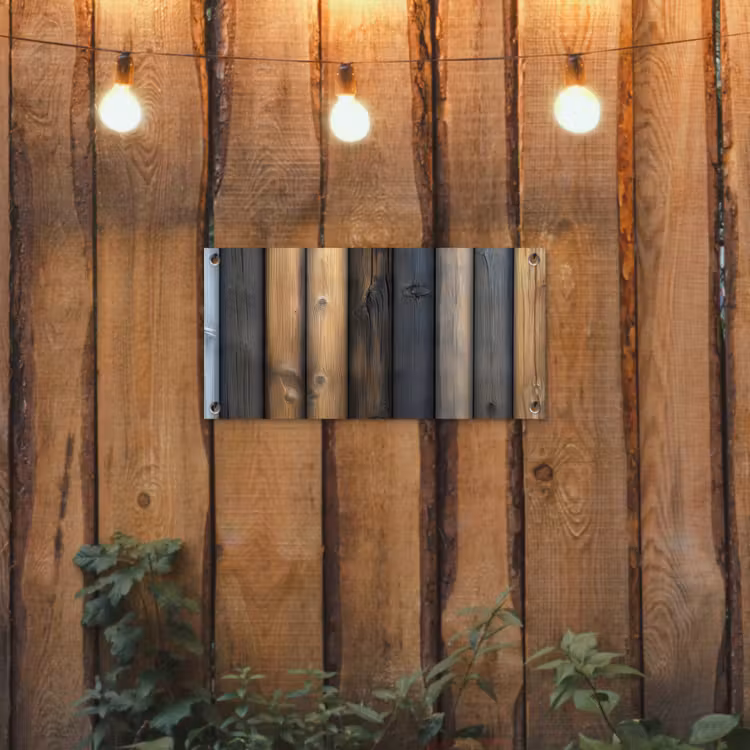 Hout - Planken - Gemengd tuinposter los doek klein -sfeer1