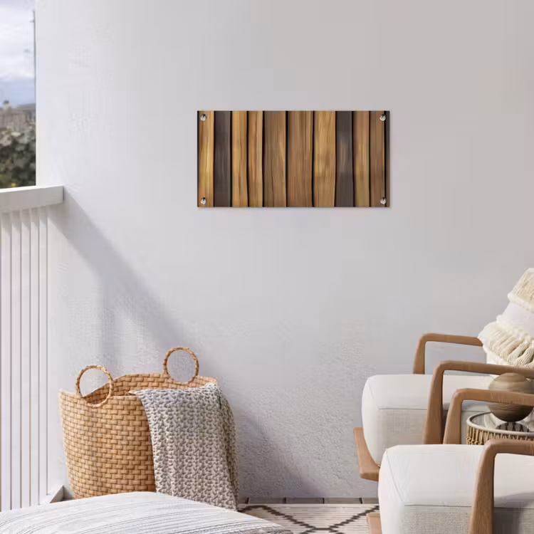 Hout - Planken - Natuurtinten tuinposter los doek klein -sfeer8